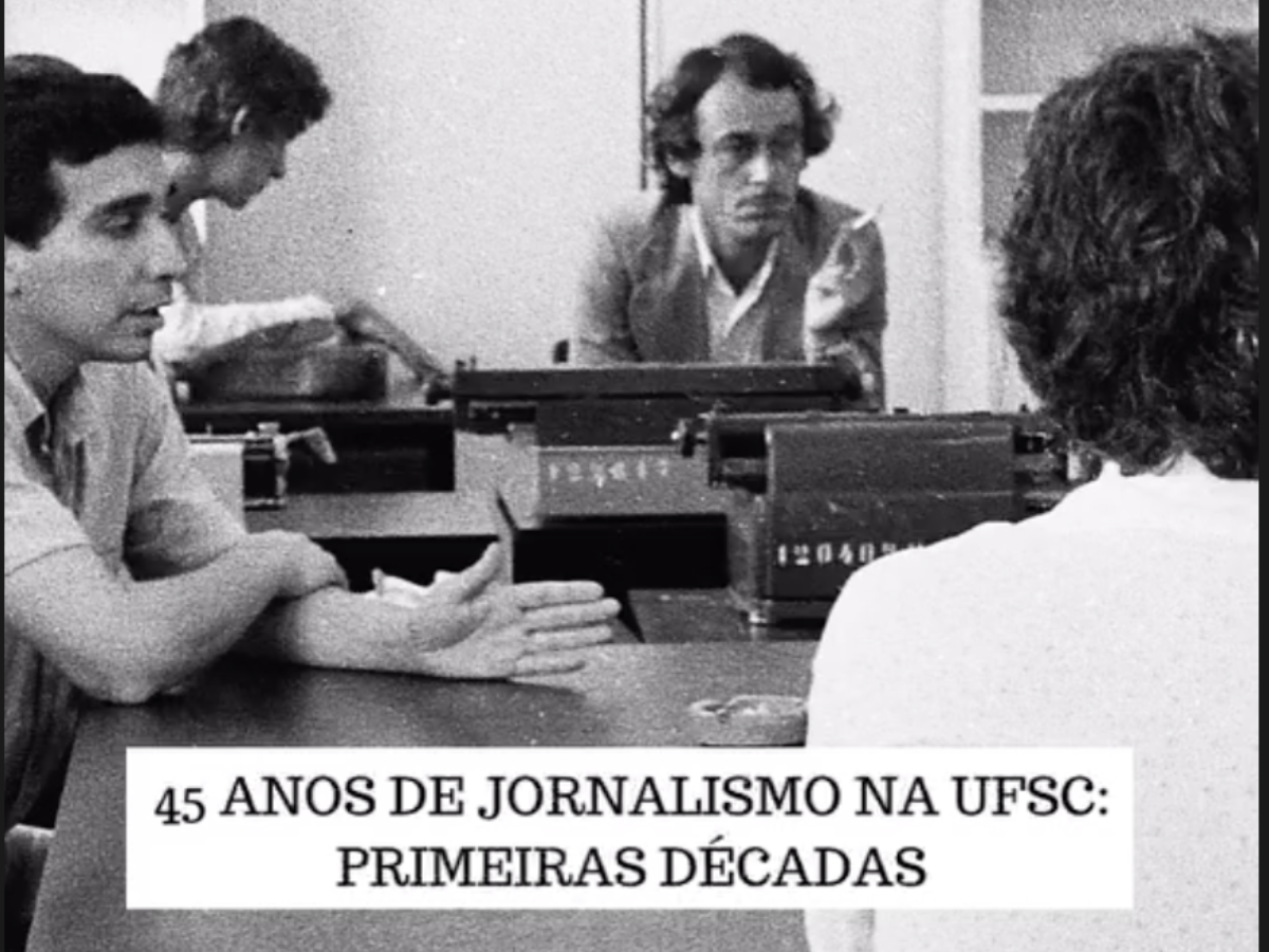 Uma das fotos que integra a exposição dos 45 anos do curso de Jornalismo da UFSC