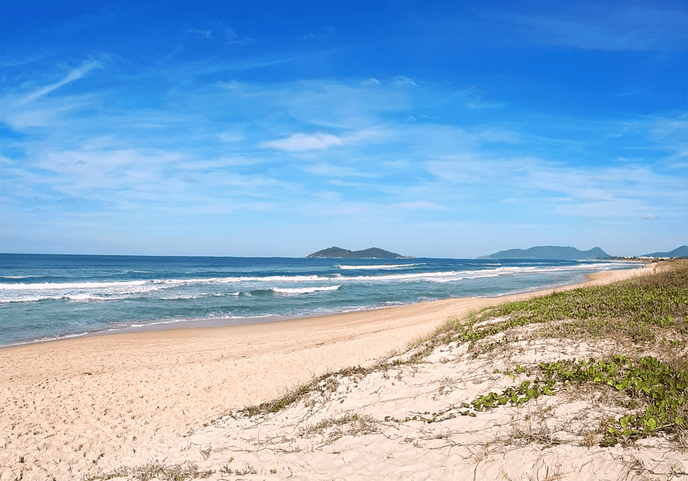 Praia do Campeche com vista para a Ilha do Campeche. Fotografia: Francine / Criativa Catarina.