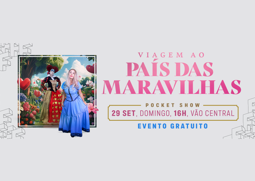 Teatro infantil inspirado em Alice no País das Maravilhas é atração no Floripa Shopping