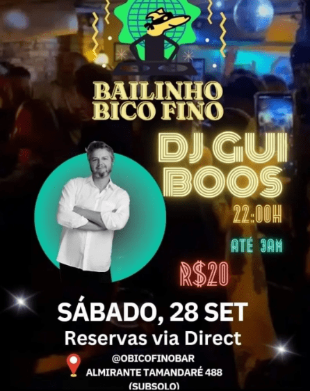 Bailinho O Bico Fino Bar com DJ Gui Boos