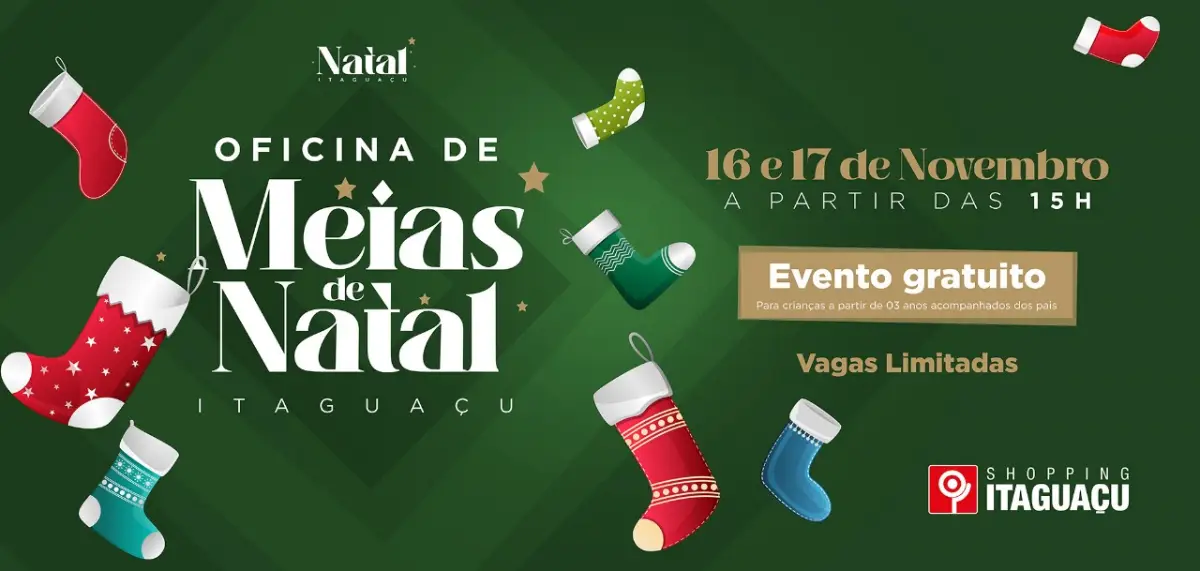 Oficinas de Meias de Natal iniciam as festividades no Shopping Itaguaçu