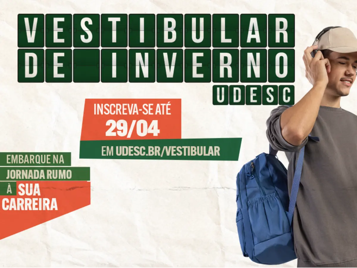 Vestibular de Inverno 2025 da Udesc tem inscrições até 29 de abril para 37 cursos de graduação