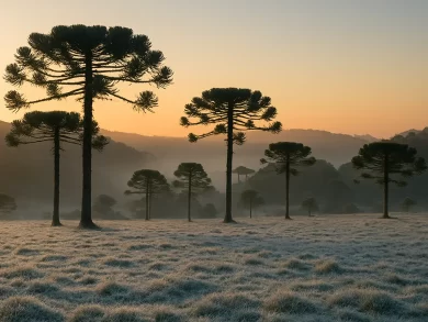 Serra Catarinense amanhece coberta de gelo e bate recorde de frio em 2025