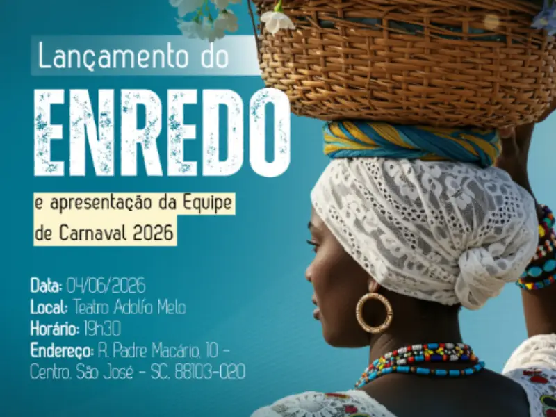 GRCES Jardim das Palmeiras promete emocionar com enredo 2026 para o carnaval de Florianópolis