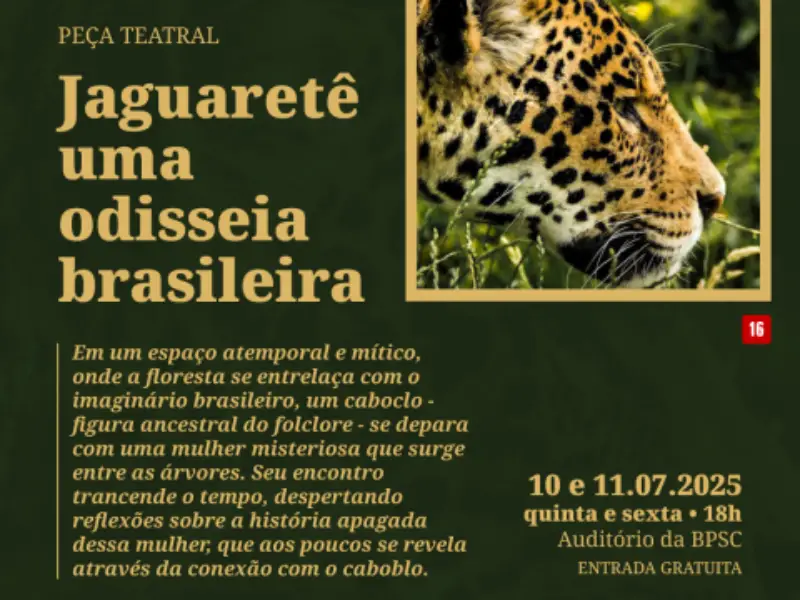 “Tupi or not Tupi”: performance “Jaguaretê” provoca reflexão sobre identidade e futuro no palco da Biblioteca Pública