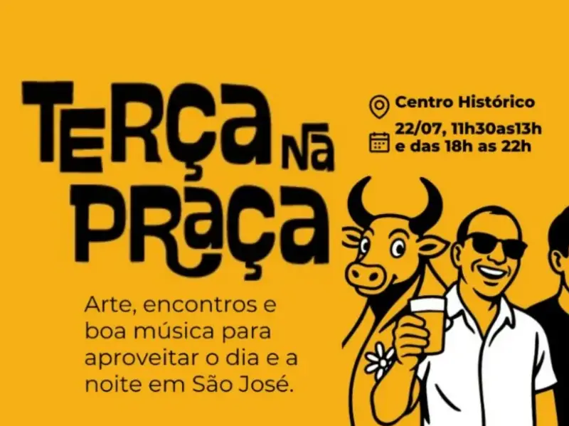 Projeto Terça na Praça começa dia 22 e promete movimentar o Centro Histórico de São José
