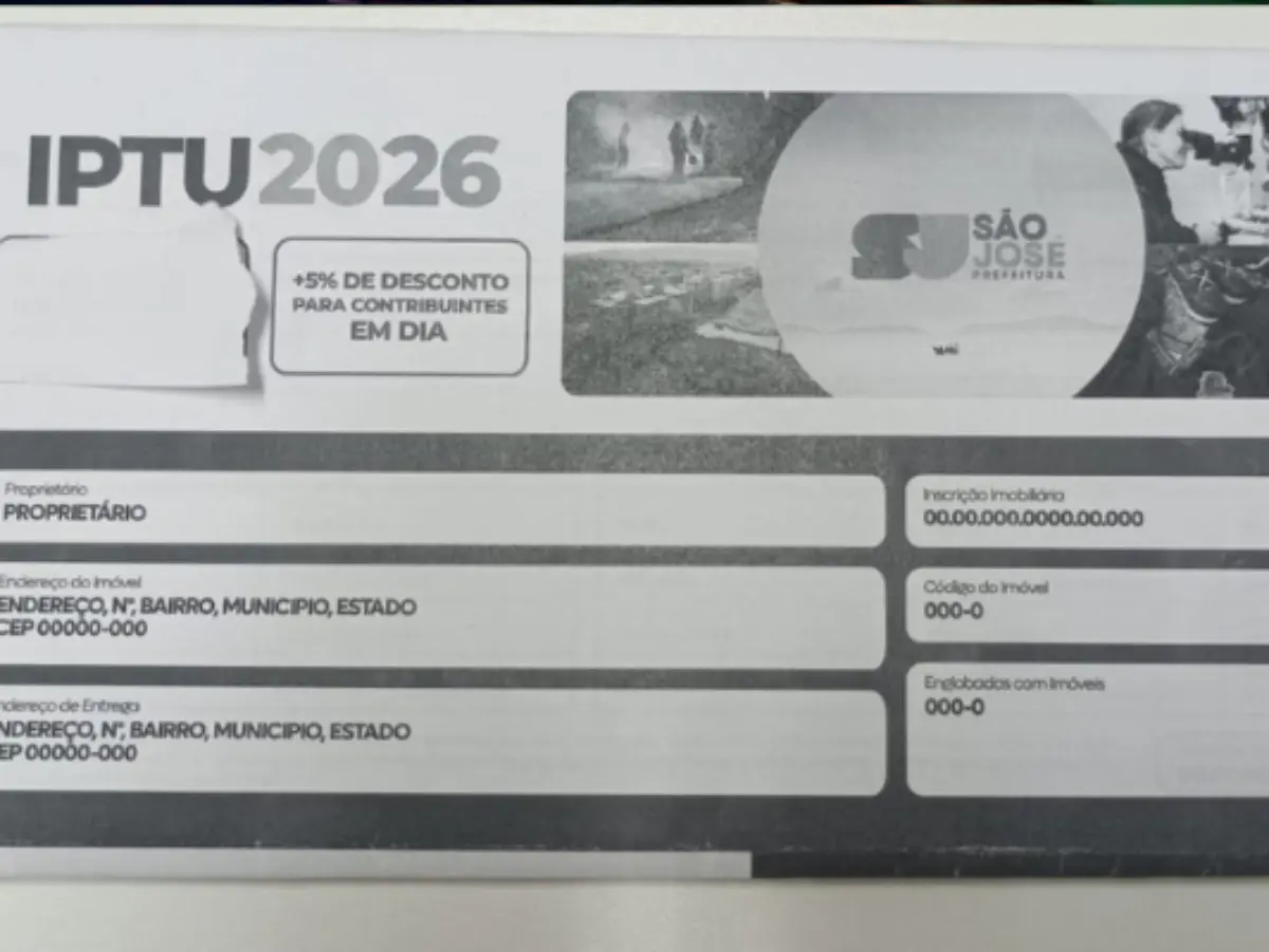 São José divulga regras do IPTU 2026 com opções de descontos para contribuintes