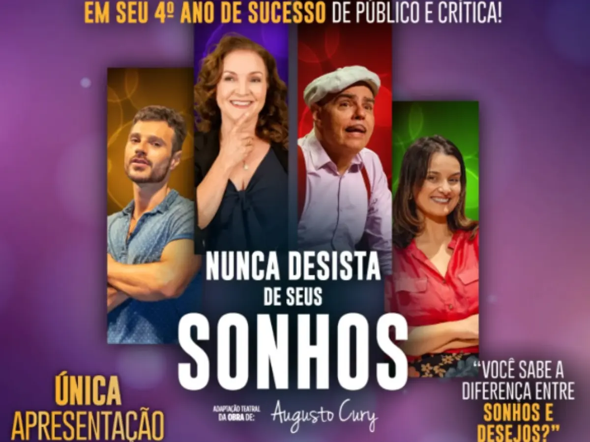 Peça Nunca Desista dos Seus Sonhos leva humor e emoção ao Teatro Pedro Ivo