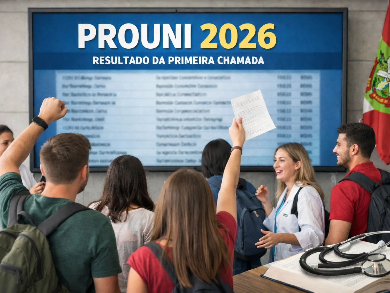 Santa Catarina soma 7.040 pré-selecionados na primeira chamada do Prouni 2026, com medicina liderando a concorrência entre os cursos ofertados no estado.