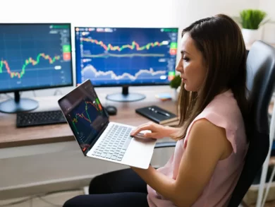 mulher bolsa de valores
