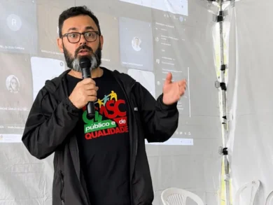 Leonardo Mecabo Secretario Geral do SINDPD sc