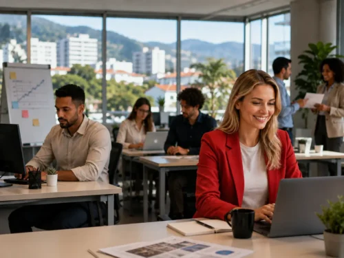 mercado do trabalho trabalhadores escritório emprego conecta sc