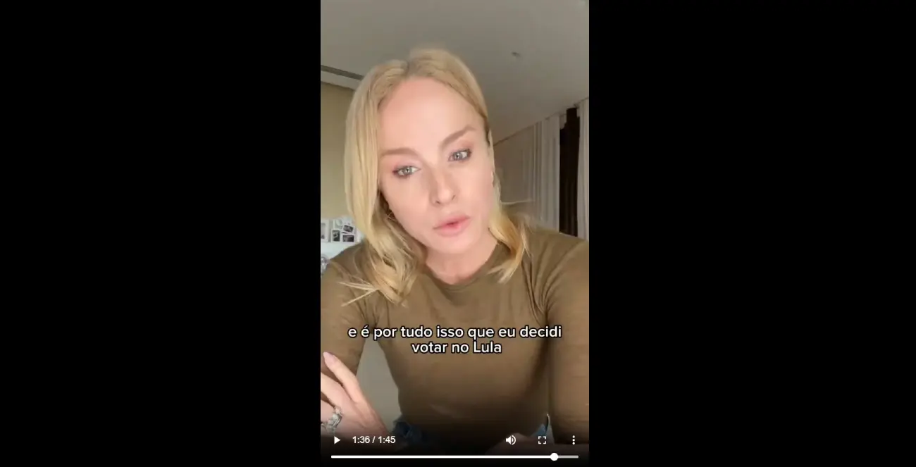 Angelica declara voto em Lula 2026